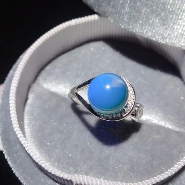 【勝弘珠寶】多明尼加藍珀簡約戒指-9mm