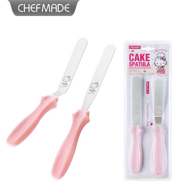 【Chefmade 學廚】原廠正品2件套kitty奶油刀蛋糕抹刀裱花刮刀(KT7015凱蒂貓蛋糕抹刀)