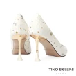 【TINO BELLINI 貝里尼】尖頭美人魚異材質拼接高跟鞋FSEV006(米白)