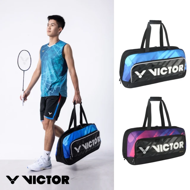 VICTOR 勝利體育VICTOR 勝利體育 矩形包 羽球拍包(BR9613 CJ/CF 黑+自由紫/黑+明亮藍)