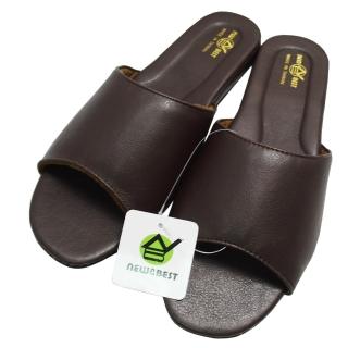 【臺灣製】日式仿羊皮手工室內拖鞋-咖啡色-2雙入