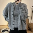 【巴黎精品】毛衣外套針織夾克(簡約羊毛圓領純色女外套2色a1ea58)