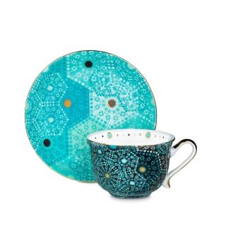 【T2 Tea】T2 魔幻摩洛哥系列 杯碟組 綠色(T2 Moroccan Tealeidoscope Generous Cup And Saucer Green)