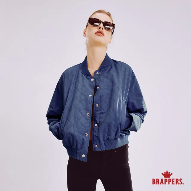 【BRAPPERS】女款 開襟菱格鋪棉外套(藍)