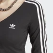 【adidas 愛迪達】Button Ls 女 長袖 短版上衣 運動 休閒 鈕扣 時尚 穿搭 棉質 亞洲版 黑(IC5473)