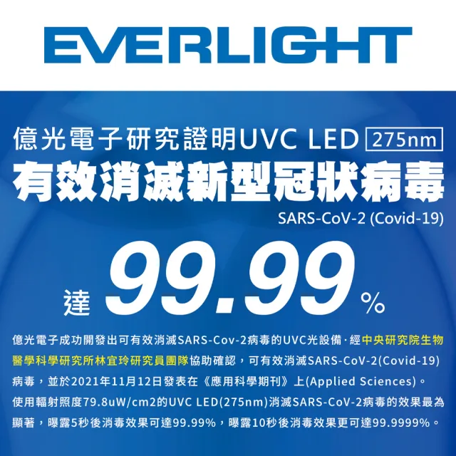 【Everlight 億光】殺菌抗敏UVC-LED空氣清淨機 抗PM2.5(16坪旗艦款 EL400F)