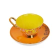 【T2 Tea】T2花卉綻放系列_杯碟組_橘色(Discoco Cup & Saucer Short Orange)