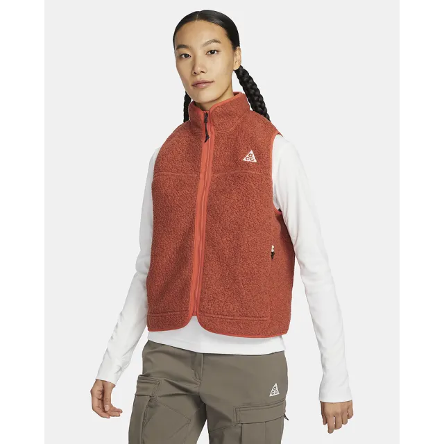 【NIKE 耐吉】保暖背心 搖粒絨 休閒 AS W ACG ARCTIC WOLF VEST FZ 女款 橘紅(FN1925809)