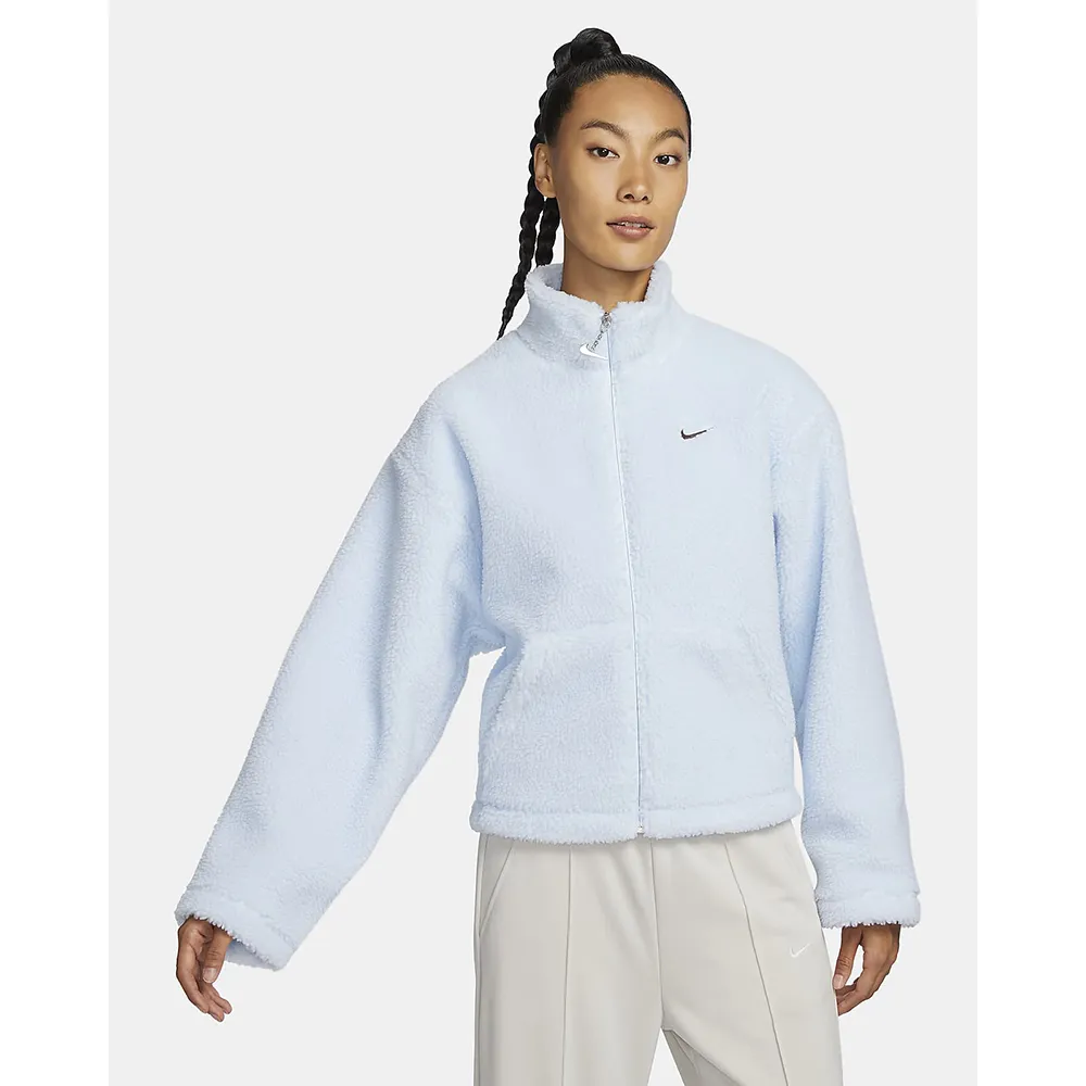 【NIKE 耐吉】刷毛外套 羊羔絨 休閒 AS W NSW COZY JKT SHERPA 女款 藍(FV4009423)