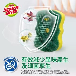 【3M】百利菜瓜布隨手掛架組-爐廚專用海綿菜瓜布(4片裝)