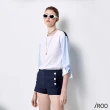 【iROO】異素材拼單品上衣