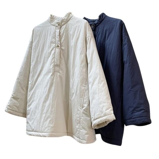 【巴黎精品】現貨+預購 鋪棉外套休閒夾克(文藝風襯衫式棉服套頭女外套2色a1ea67)