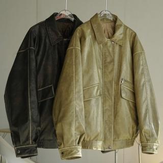 【巴黎精品】現貨+預購 皮衣外套休閒夾克(復古PU皮棉服休閒女外套2色a1ea76)