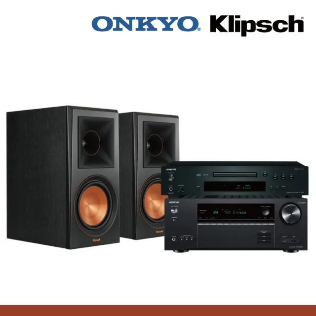【Klipsch】RP-600M書架式喇叭＋Onkyo TX-NR5100擴大機+C7030 CD播放機 兩聲道音響組