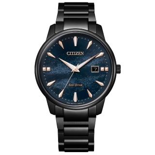 【CITIZEN 星辰】PAIR 廣告款天川銀河時尚光動能男錶-黑x藍/39.2mm(BM7595-89L)