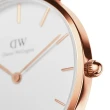 【Daniel Wellington】Petite St Mawes系列  中性玫瑰金真皮皮革腕錶-白面/32mm(DW00100175)