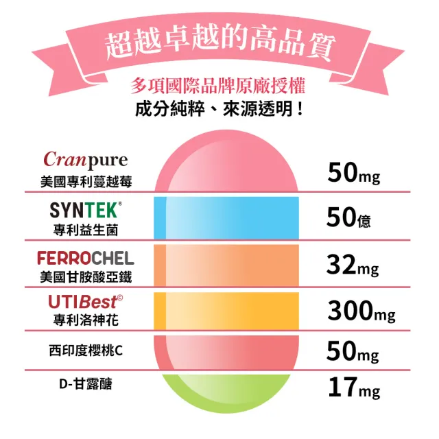 【UDR】UDR專利濃粹蔓越莓+鐵+私密益生菌 x1袋（30顆/袋）