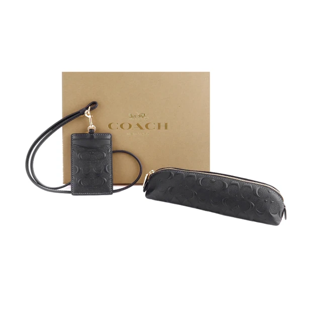 COACH PVC筆袋/證件夾禮盒