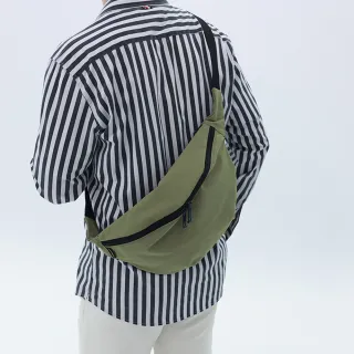 【LEFTFIELD】父親節禮物 韓國製 簡約素面棉布斜背包胸包 NO.LF2002(女斜背包 男斜背包 女側背