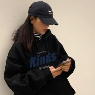 【ONEY 歐妮】★美式印花連帽抽繩學生衛衣(女上衣/長袖/帽T)