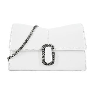 【MARC JACOBS 馬克賈伯】THE ST. MARC皮革鎖鏈斜揹包(白)