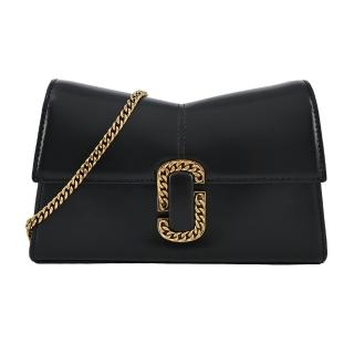 【MARC JACOBS 馬克賈伯】THE ST. MARC皮革鎖鏈斜揹包(黑)