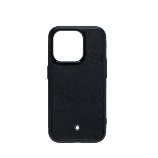 【MONTBLANC 萬寶龍】匠心十字紋牛皮iPhone 15 Pro手機保護殼(送原廠提袋)