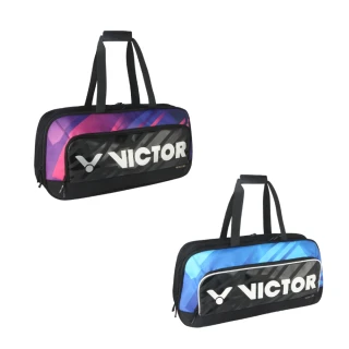 【VICTOR 勝利體育】矩形包 羽球拍包(BR9613 CJ/CF 黑+自由紫/黑+明亮藍)