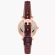 【FOSSIL】林予晞配戴款 Carlie 晶鑽皮帶女錶-深紅仿蜥蜴紋錶帶/28mm 畢業禮物(ES5296)