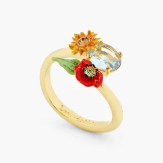 【Les Nereides】詩人之花-罌粟與向日葵戒指
