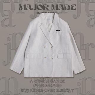 【MAJOR MADE】質感燕麥紋小標西裝外套(長袖外套/正裝外套/休閒外套)