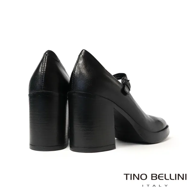 【TINO BELLINI 貝里尼】波士尼亞進口微厚底素面瑪莉珍高跟鞋FWEV017(黑色)