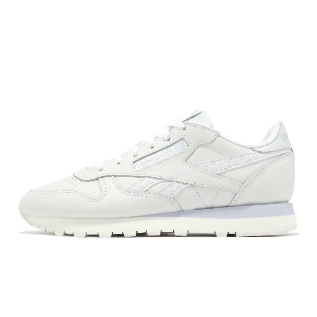 【REEBOK】休閒鞋 Classic Leather 女鞋 白 藍 皮革 低筒 復古 小白鞋(100074372)