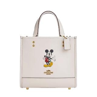 【COACH】迪士尼限定款Dempsey Tote 22手提/斜背托特包（白/米奇）