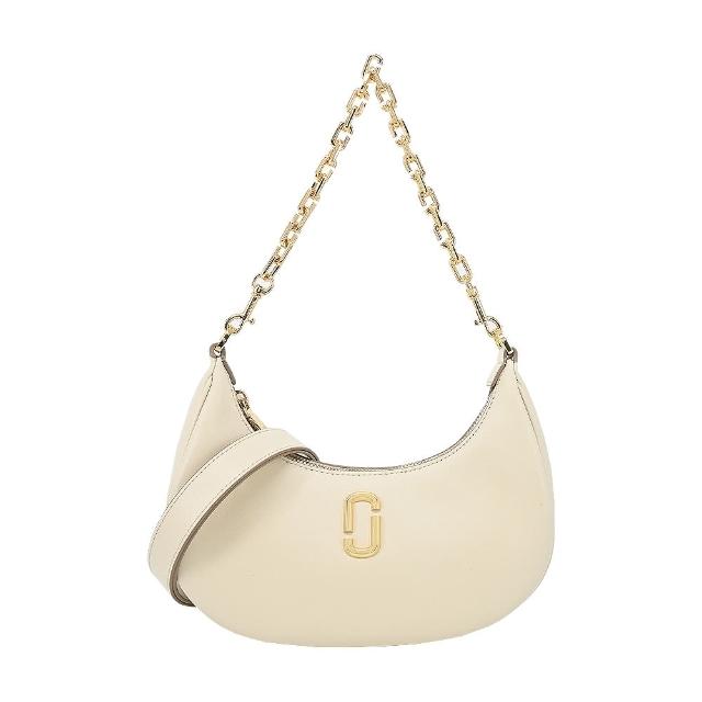 【MARC JACOBS 馬克賈伯】THE CURVE皮革鏈帶手提/肩背包(米白)