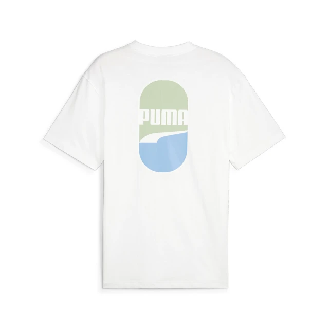 【PUMA】短袖 上衣 T恤 運動 休閒 男 女 中性款 流行系列Downtown 180 白色 歐規(62437502)