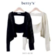 【betty’s 貝蒂思】短版澎袖針織鏤空開襟罩衫(共二色)