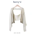【betty’s 貝蒂思】短版澎袖針織鏤空開襟罩衫(共二色)