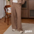 【gozo】撞色壓線針織直筒寬褲(兩色)