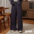 【gozo】撞色壓線針織直筒寬褲(兩色)