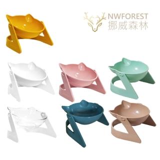 【美好寵商】NWFOREST挪威森林 馬卡龍歡樂貓碗 2入組(寵物碗 飼料碗)