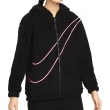 【NIKE 耐吉】NSW 女款 黑色 刺繡 Logo 寬鬆 保暖 毛毛 連帽 外套 長袖 FZ6536-010
