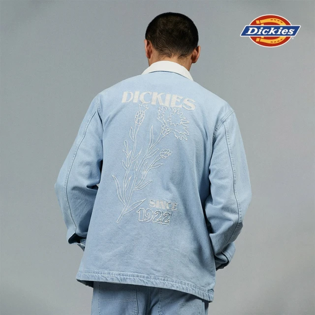 Dickies 男款復古藍丹寧純棉背面大圖案刺繡設計夾克｜DK012970C15
