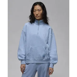 【NIKE 耐吉】長袖上衣 大學T 半開襟 內刷毛 籃球 AS W J FLT FLC QTR ZIP 女款 藍(FD7222436)