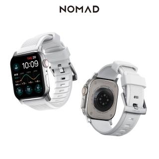 【NOMAD】Apple Watch 49/45/44/42mm 專用高性能橡膠質感錶帶-白銀(機能防潑水/耐高溫耐油性)