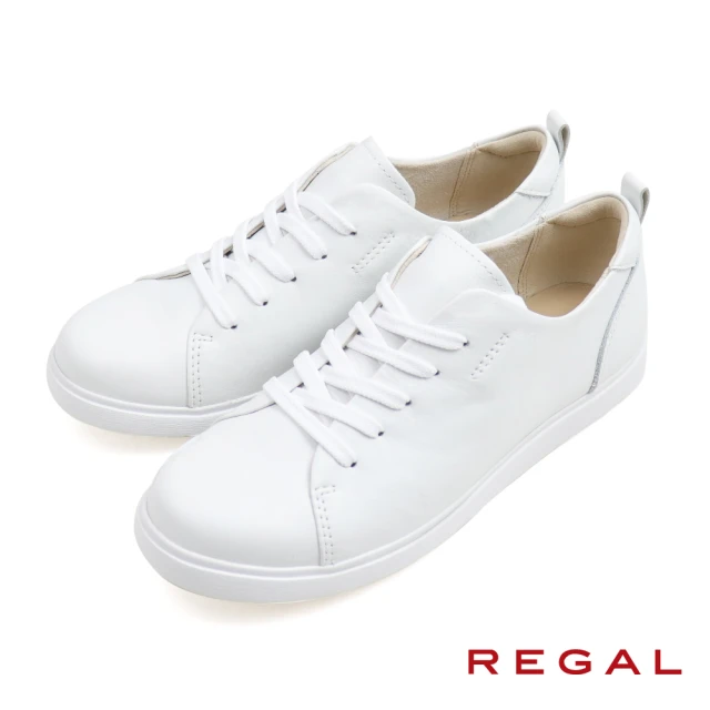 REGAL 經典休閒輕便舒適綁帶小白鞋 白色(P790-WT)