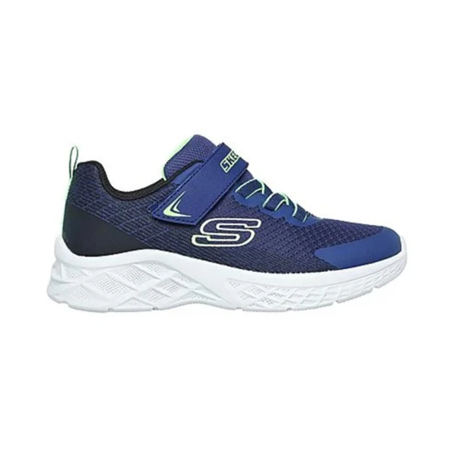 SKECHERS Microspec II 大童 慢跑鞋 運動 休閒 魔鬼氈 緩震 深藍(403924LNBLM)