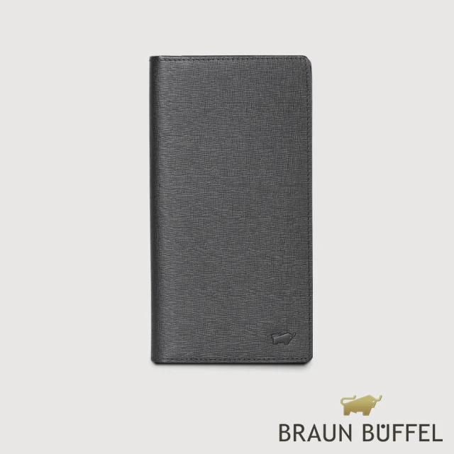 BRAUN BUFFEL 德國小金牛 台灣總代理 羅格-A 15卡長夾-黑色(BF538-630-BK)