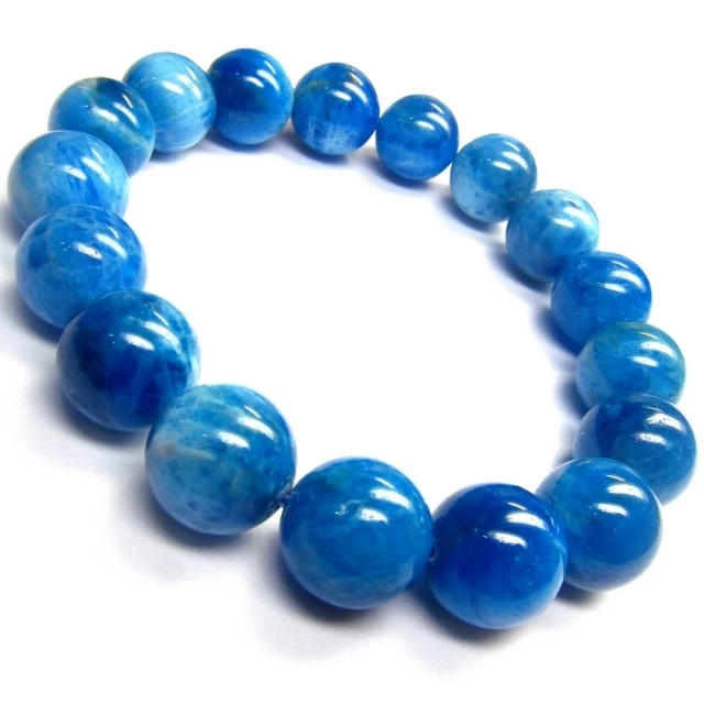 小樂珠寶 頂級藍磷灰石 手珠手鍊KK22(最高檔龜背海紋款)
