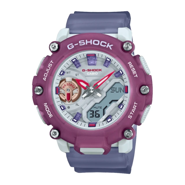 CASIO 卡西歐 G-SHOCK半透明色調雙顯錶(GMA-S2200PE-6A)